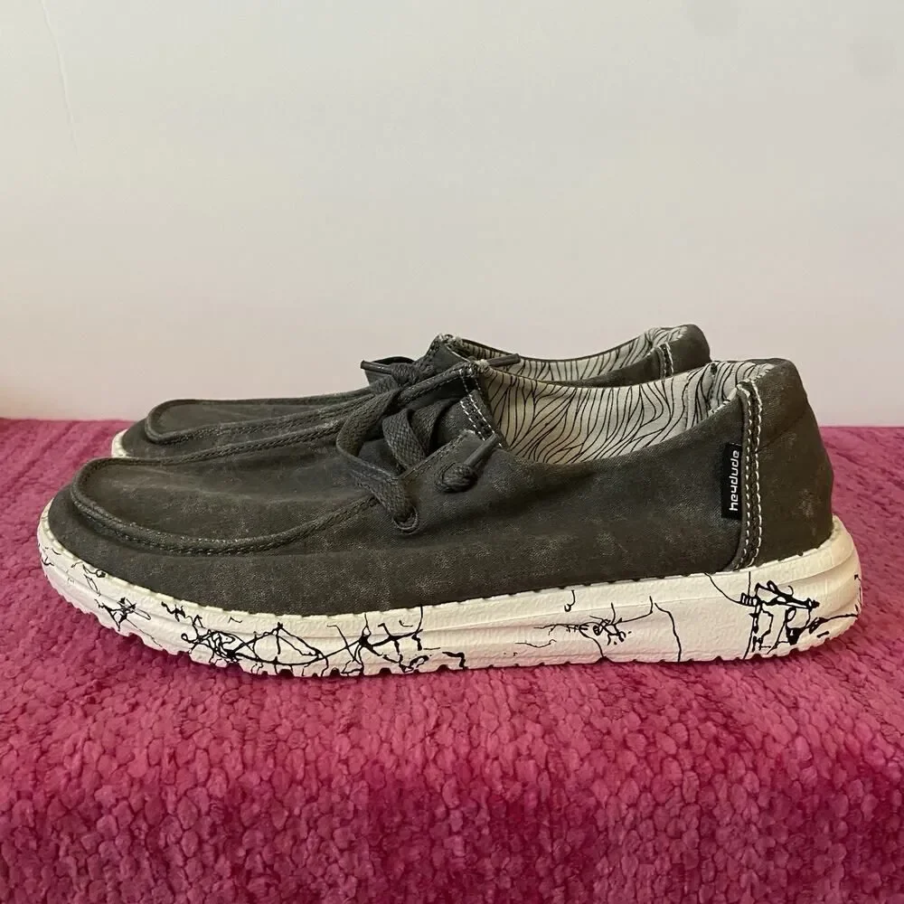 NEW Hey Dude Wendy Slip On Lightweight Loafers Sneakers Moonwash Size 6